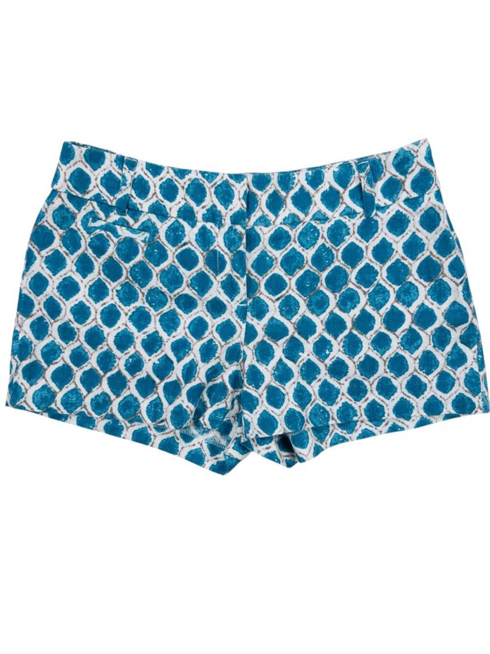 Ann Taylor Loft The Riveria 0 Linen Shorts Geometric Holiday Coastal